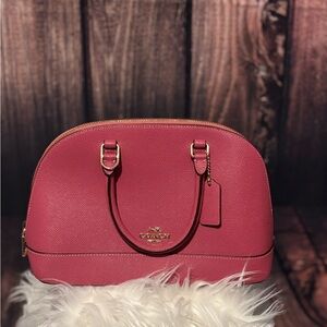 Coach Pink Saffiano Leather Satchel